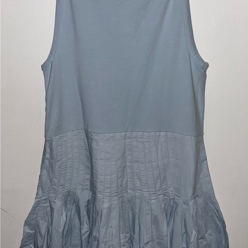 NWT J.Crew Pintuck mixy dress Large Edgewater Light Blue Preppy Midi Flowy - Picture 10 of 14